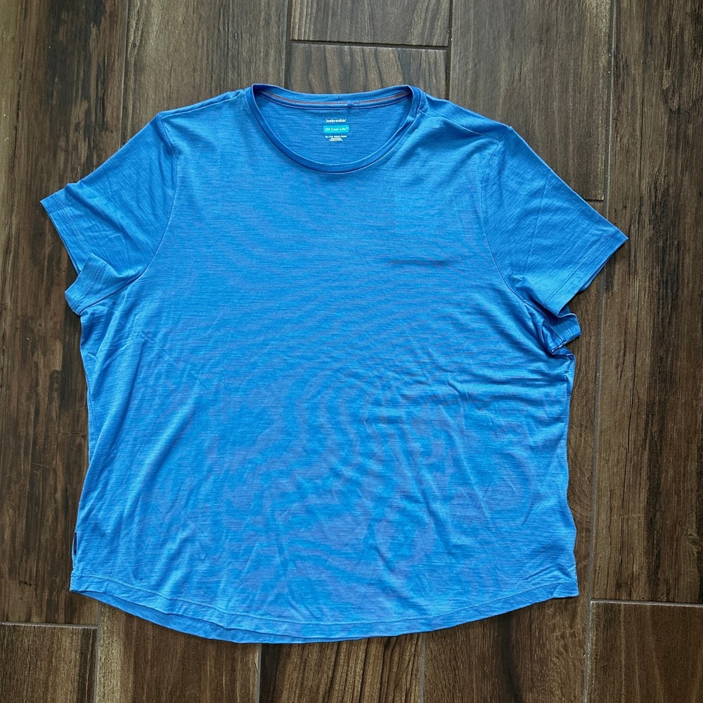 Icebreaker 125 Cool-Lite Sphere III SS Tee Womens 3XL Baja Blue Merino Wool NEW
